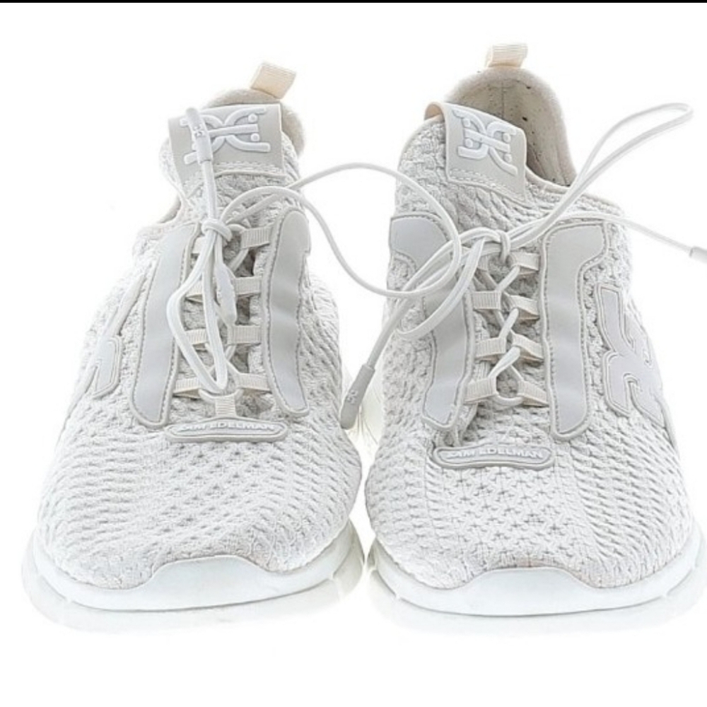$135 SE woven lightweight White Mesh sneakers slip-on Sam Edleman 9.5 EUC